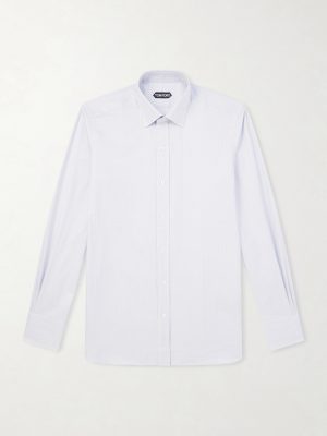 Slim-Fit Cutaway-Collar Houndstooth Cotton Shirt Slim-Fit Cutaway-Collar Houndstooth Cotton Shirt