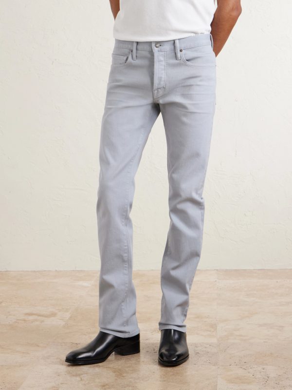 Slim-Fit Straight-Leg Cotton-Blend Trousers - FR Slim-Fit Straight-Leg Cotton-Blend Trousers - FR