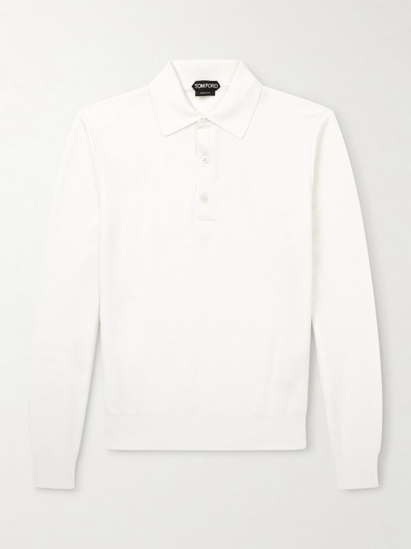 Silk and Cotton-Blend Piqué Polo Shirt Silk and Cotton-Blend Piqué Polo Shirt
