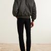 Padded Satin Bomber Jacket - BK Padded Satin Bomber Jacket - BK