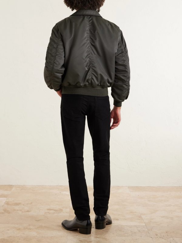 Padded Satin Bomber Jacket - BK Padded Satin Bomber Jacket - BK