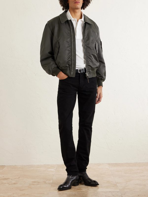 Padded Satin Bomber Jacket - OU Padded Satin Bomber Jacket - OU