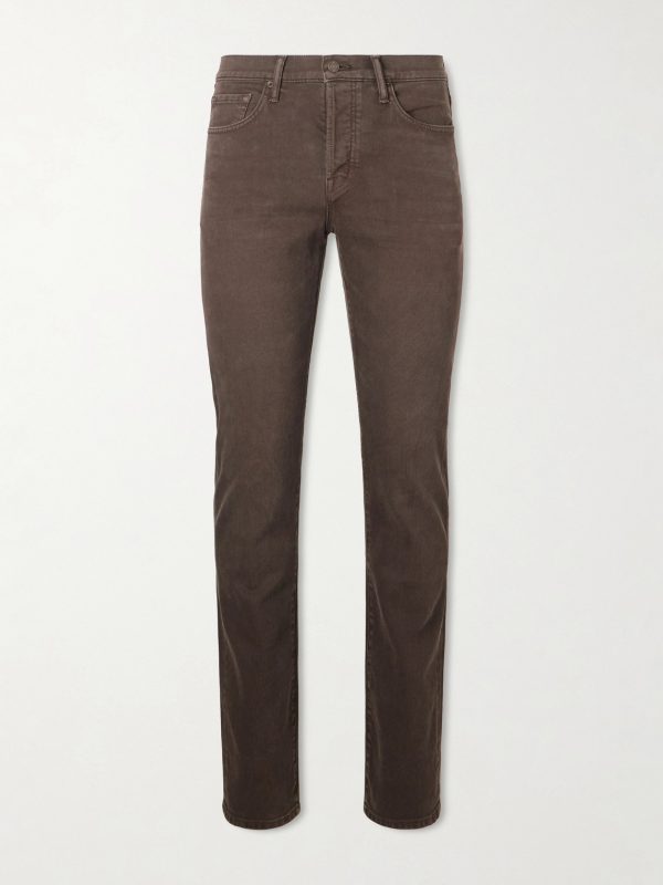 Slim-Fit Cotton-Blend Corduroy Trousers Slim-Fit Cotton-Blend Corduroy Trousers