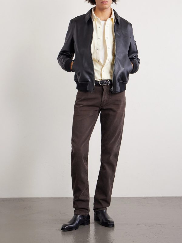 Slim-Fit Cotton-Blend Corduroy Trousers - OU Slim-Fit Cotton-Blend Corduroy Trousers - OU