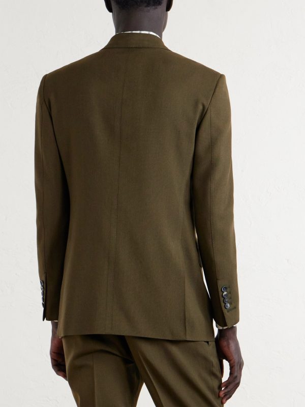 Slim-Fit Double-Breasted Wool, Cashmere and Silk-Blend Blazer - BK Slim-Fit Double-Breasted Wool, Cashmere and Silk-Blend Blazer - BK