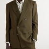 Slim-Fit Double-Breasted Wool, Cashmere and Silk-Blend Blazer - FR Slim-Fit Double-Breasted Wool, Cashmere and Silk-Blend Blazer - FR