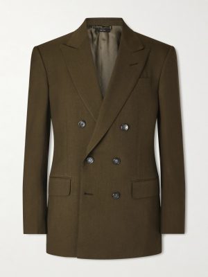Slim-Fit Double-Breasted Wool, Cashmere and Silk-Blend Blazer Slim-Fit Double-Breasted Wool, Cashmere and Silk-Blend Blazer