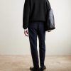 Ribbed Merino Wool Half-Zip Sweater - BK Ribbed Merino Wool Half-Zip Sweater - BK