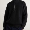 Ribbed Merino Wool Half-Zip Sweater - FR Ribbed Merino Wool Half-Zip Sweater - FR