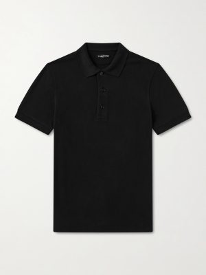 Slim-Fit Lyocell and Cotton-Blend Piqué Polo Shirt