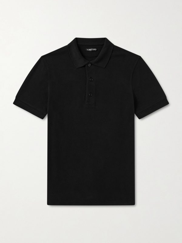Slim-Fit Lyocell and Cotton-Blend Piqué Polo Shirt Slim-Fit Lyocell and Cotton-Blend Piqué Polo Shirt