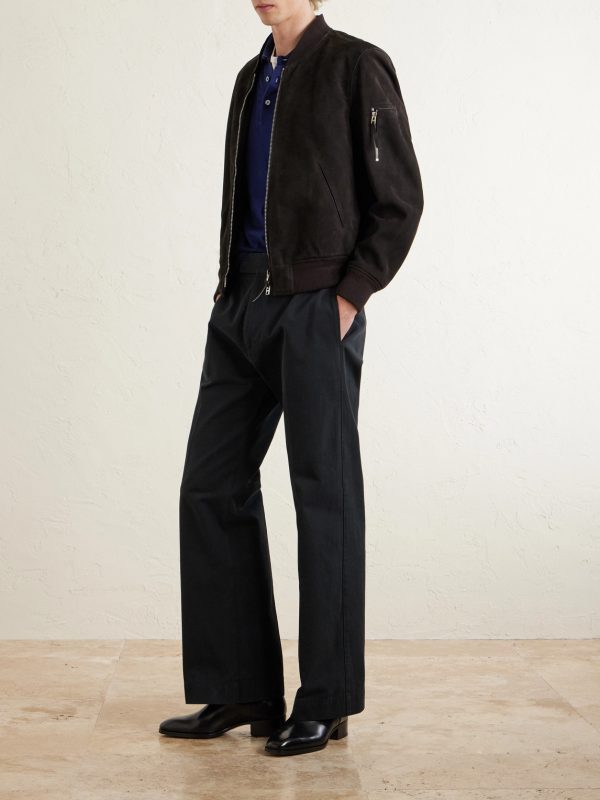 Wide-Leg Cotton-Drill Trousers - OU Wide-Leg Cotton-Drill Trousers - OU