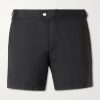 Straight-Leg Mid-Length Piped Swim Shorts Straight-Leg Mid-Length Piped Swim Shorts
