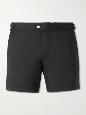 Straight-Leg Mid-Length Piped Swim Shorts Straight-Leg Mid-Length Piped Swim Shorts