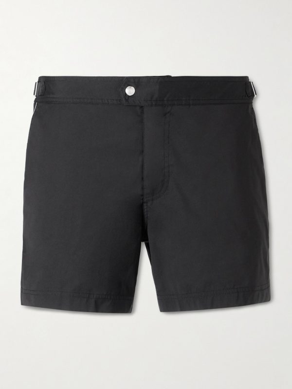 Straight-Leg Mid-Length Piped Swim Shorts Straight-Leg Mid-Length Piped Swim Shorts