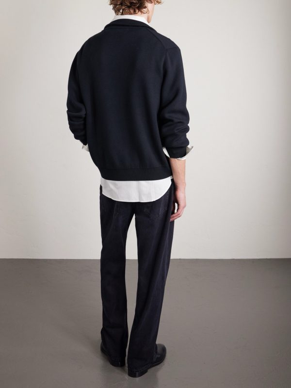 Wool-Blend Zip-Up Cardigan - BK Wool-Blend Zip-Up Cardigan - BK