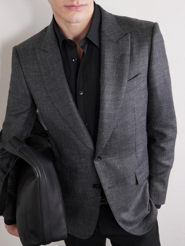 Dyllan Wool, Silk and Linen-Blend Blazer - E2 Dyllan Wool, Silk and Linen-Blend Blazer - E2