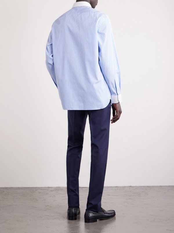 Striped Cotton-Poplin Shirt - BK Striped Cotton-Poplin Shirt - BK