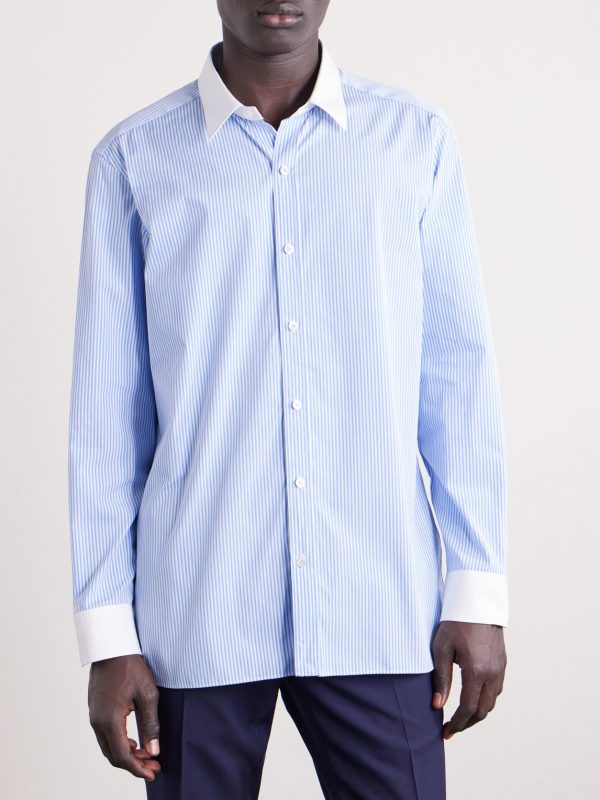 Striped Cotton-Poplin Shirt - FR Striped Cotton-Poplin Shirt - FR
