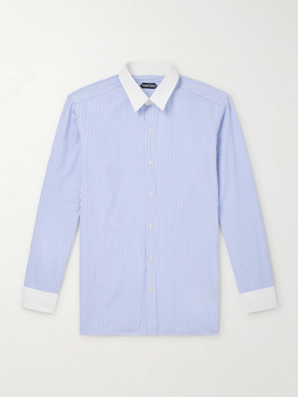 Striped Cotton-Poplin Shirt Striped Cotton-Poplin Shirt