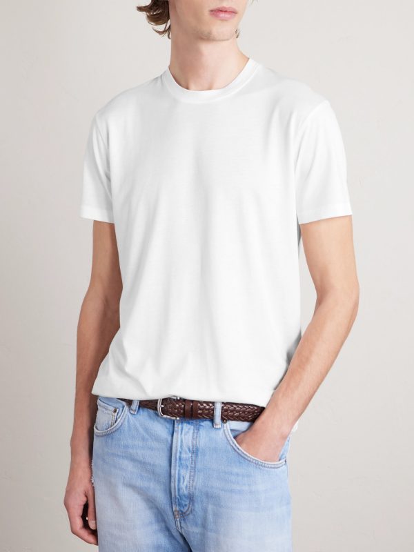Cotton and Silk-Blend Jersey T-Shirt - FR Cotton and Silk-Blend Jersey T-Shirt - FR