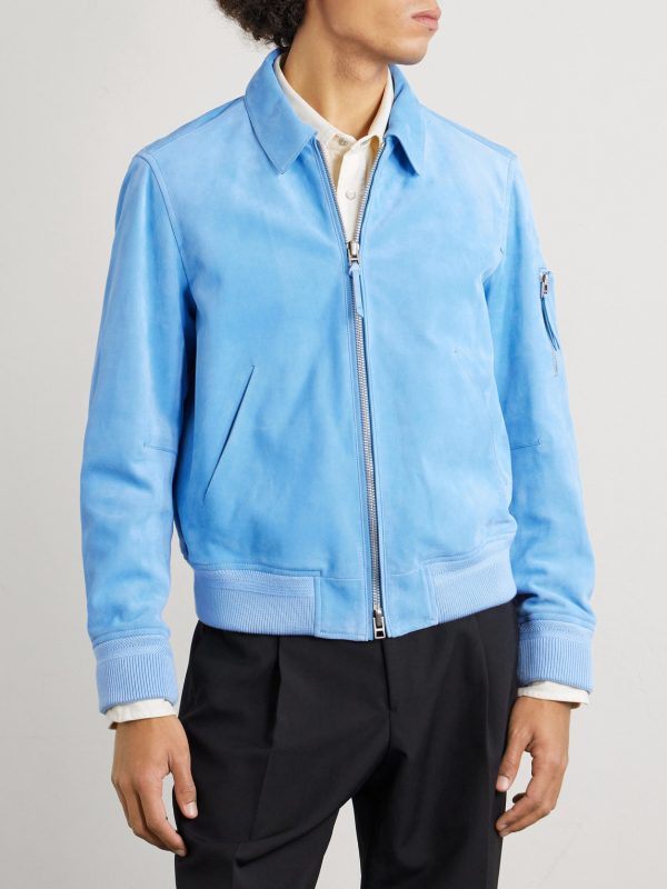 Suede Bomber Jacket - FR Suede Bomber Jacket - FR
