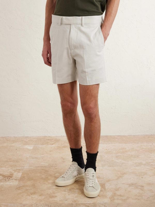 Straight-Leg Brushed Cotton-Drill Shorts - FR