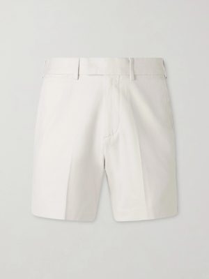 Straight-Leg Brushed Cotton-Drill Shorts Straight-Leg Brushed Cotton-Drill Shorts
