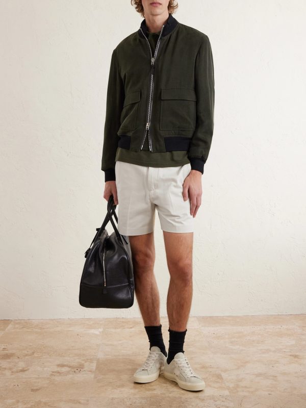 Straight-Leg Brushed Cotton-Drill Shorts - OU
