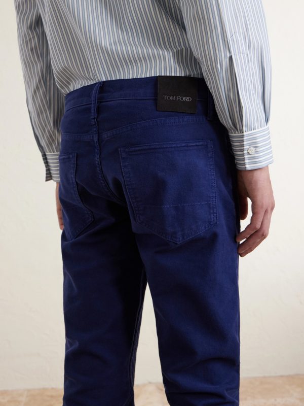 Slim-Fit Cotton-Blend Moleskin Trousers - CU