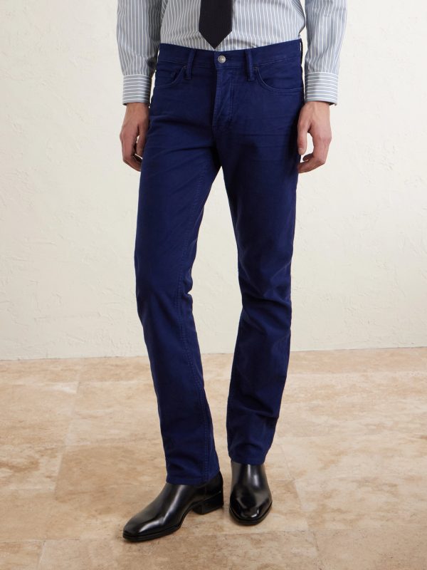 Slim-Fit Cotton-Blend Moleskin Trousers - FR
