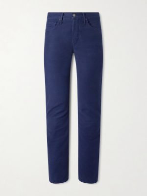 Slim-Fit Cotton-Blend Moleskin Trousers Slim-Fit Cotton-Blend Moleskin Trousers