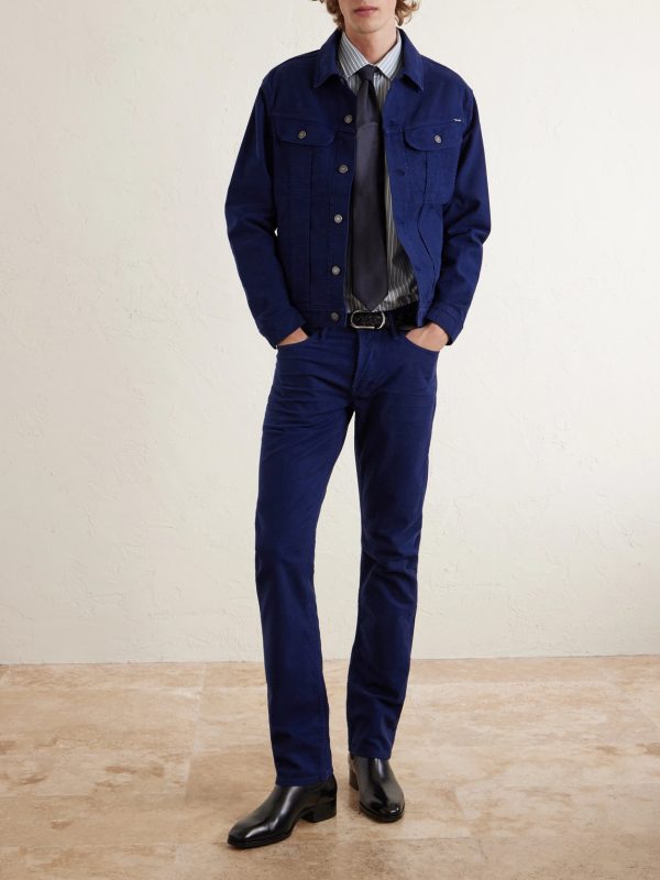Slim-Fit Cotton-Blend Moleskin Trousers - OU
