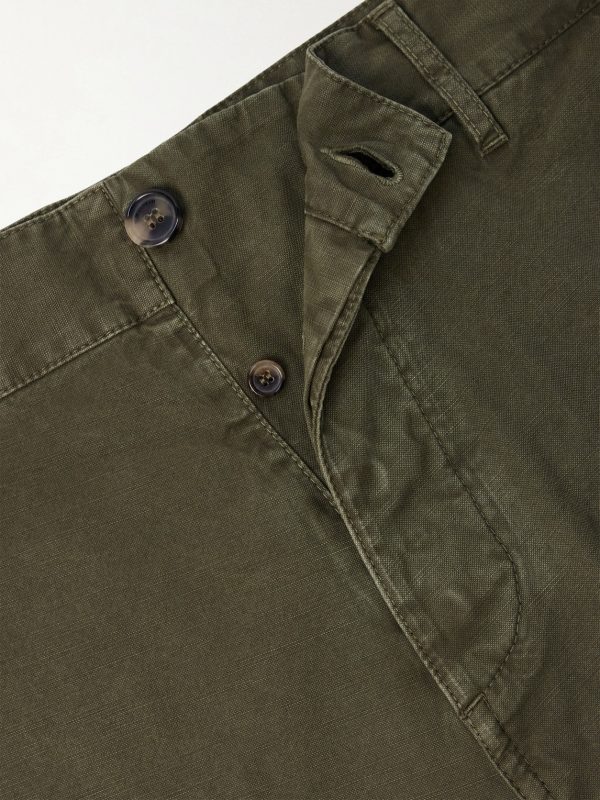 Straight-Leg Cotton-Canvas Trousers - E1