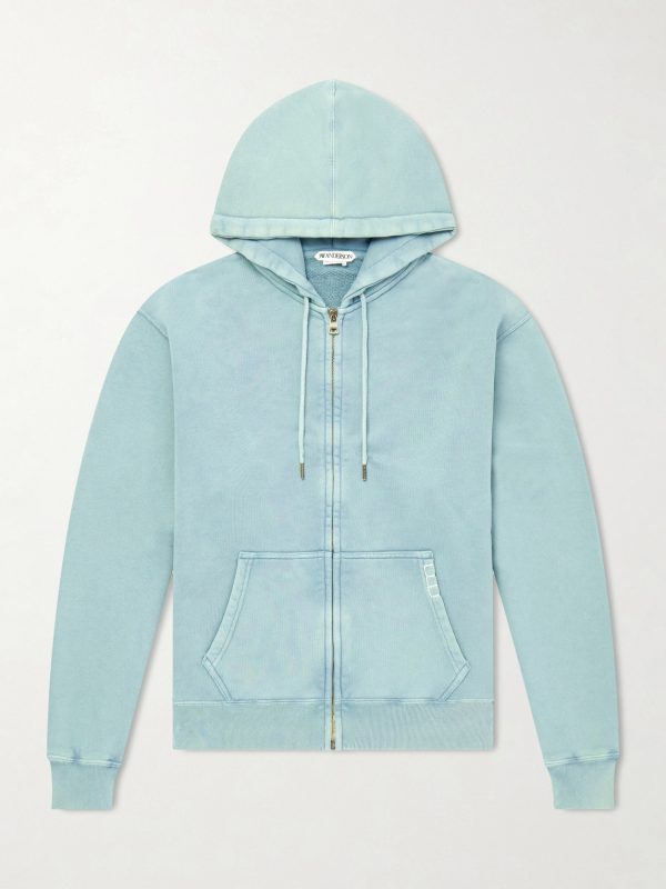 Cotton-Jersey Zip-Up Hoodie