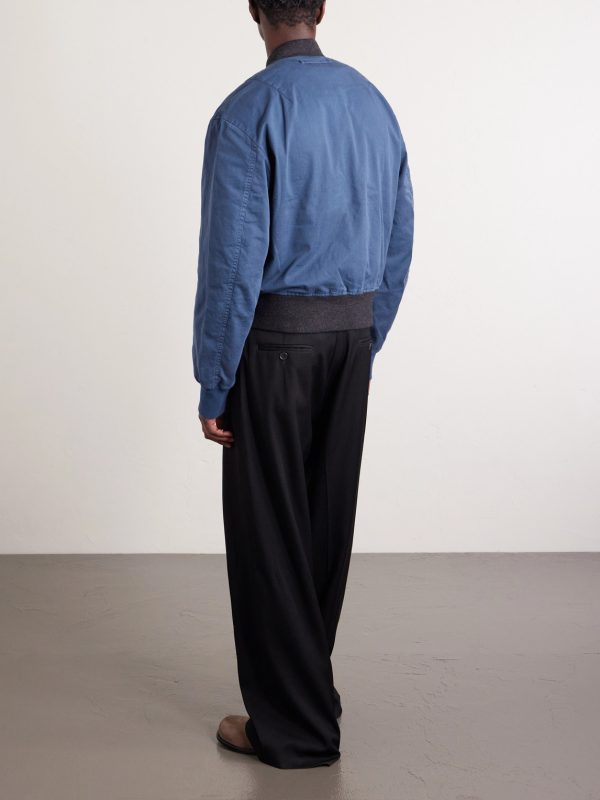 Garment-Dyed Cotton-Twill Bomber Jacket - BK