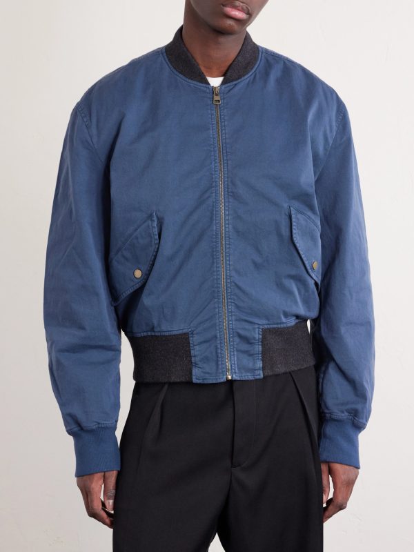 Garment-Dyed Cotton-Twill Bomber Jacket - FR