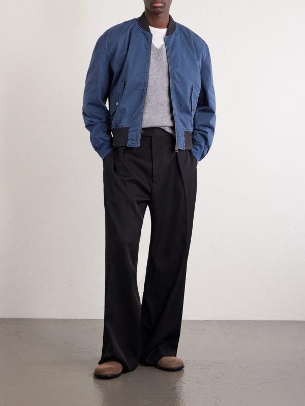 Garment-Dyed Cotton-Twill Bomber Jacket - OU