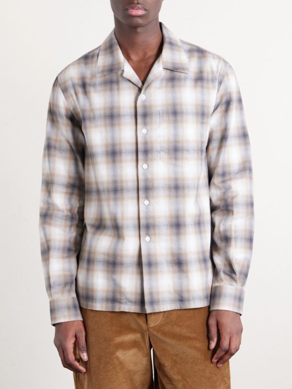 Convertible-Collar Checked Cotton-Flannel Shirt - FR