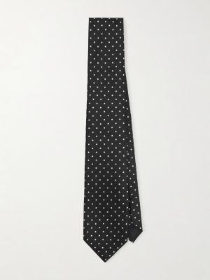 8cm Polka-Dot Embroidered Silk Tie