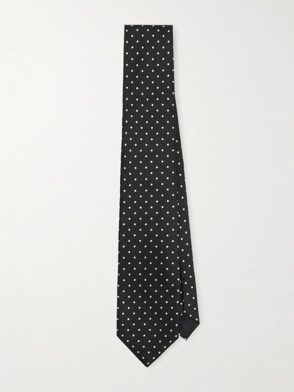8cm Polka-Dot Embroidered Silk Tie 8cm Polka-Dot Embroidered Silk Tie