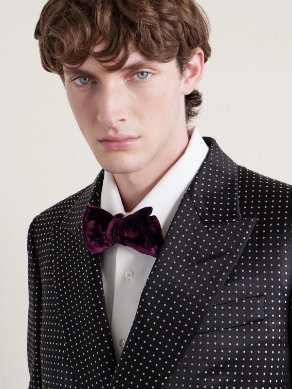 Pre-Tied Cotton-Velvet Bow Tie - OU Pre-Tied Cotton-Velvet Bow Tie - OU