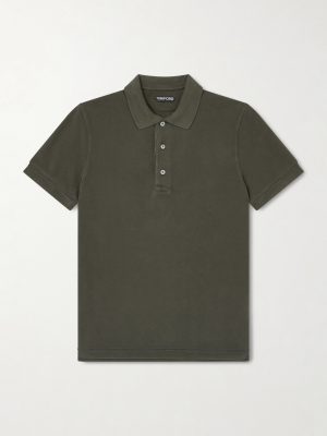 Slim-Fit Lyocell and Cotton-Blend Piqué Polo Shirt
