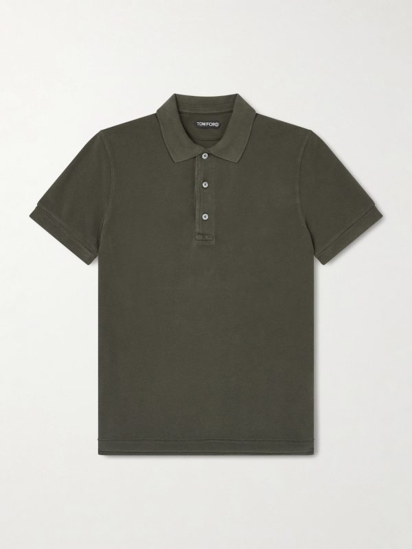 Slim-Fit Lyocell and Cotton-Blend Piqué Polo Shirt Slim-Fit Lyocell and Cotton-Blend Piqué Polo Shirt
