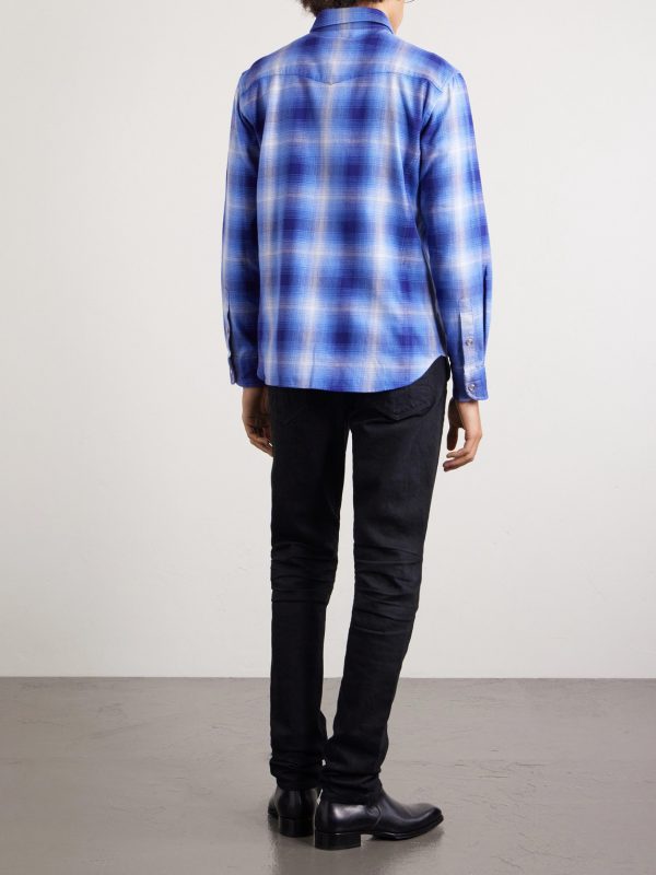 Slim-Fit Checked Cotton-Flannel Shirt - BK Slim-Fit Checked Cotton-Flannel Shirt - BK