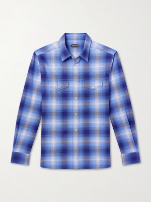 Slim-Fit Checked Cotton-Flannel Shirt Slim-Fit Checked Cotton-Flannel Shirt