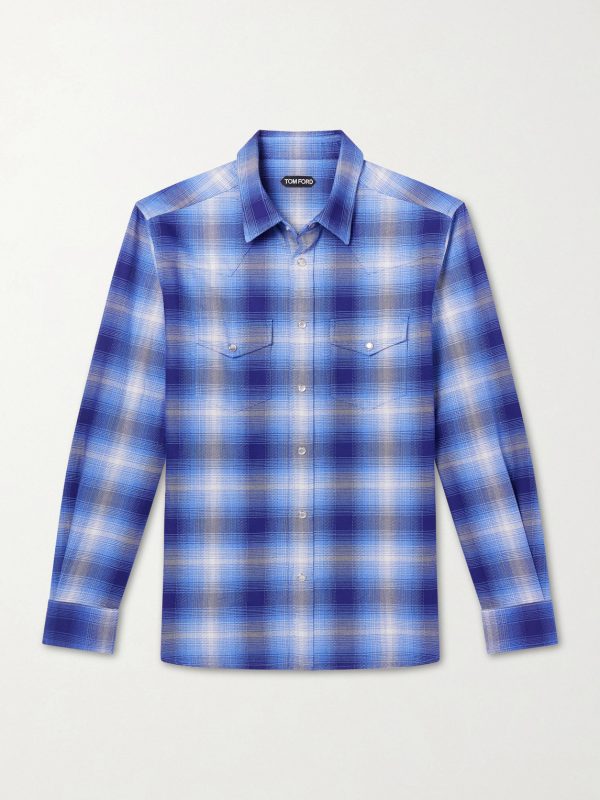 Slim-Fit Checked Cotton-Flannel Shirt Slim-Fit Checked Cotton-Flannel Shirt