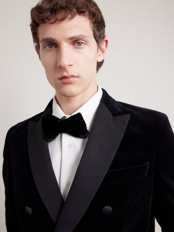 Pre-Tied Cotton-Velvet Bow Tie - OU Pre-Tied Cotton-Velvet Bow Tie - OU