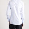 Slim-Fit Cutaway-Collar Houndstooth Cotton Shirt - BK