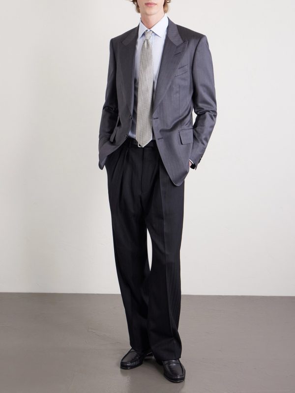 Slim-Fit Cutaway-Collar Houndstooth Cotton Shirt - OU